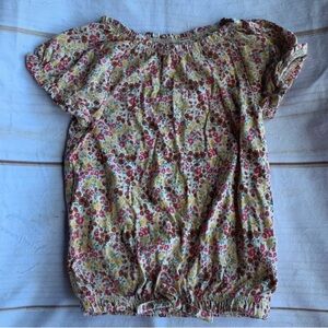 Garanimals Red Yellow Multicolored  Floral Short Sleeve Top Size 4T